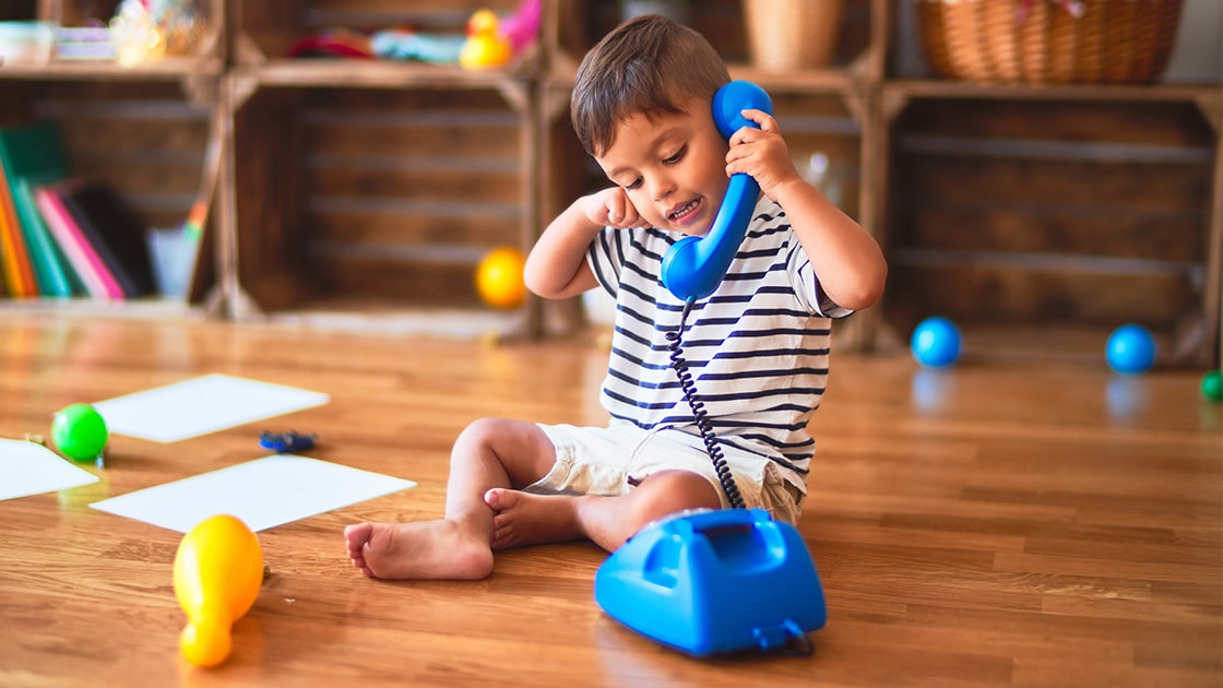 Toddler on the telephone